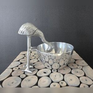 Chrome Flamingo candy, nuts dish perfect for the holidays